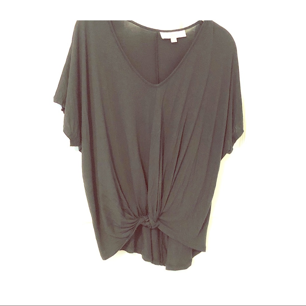 LOFT black short sleeve top tie front